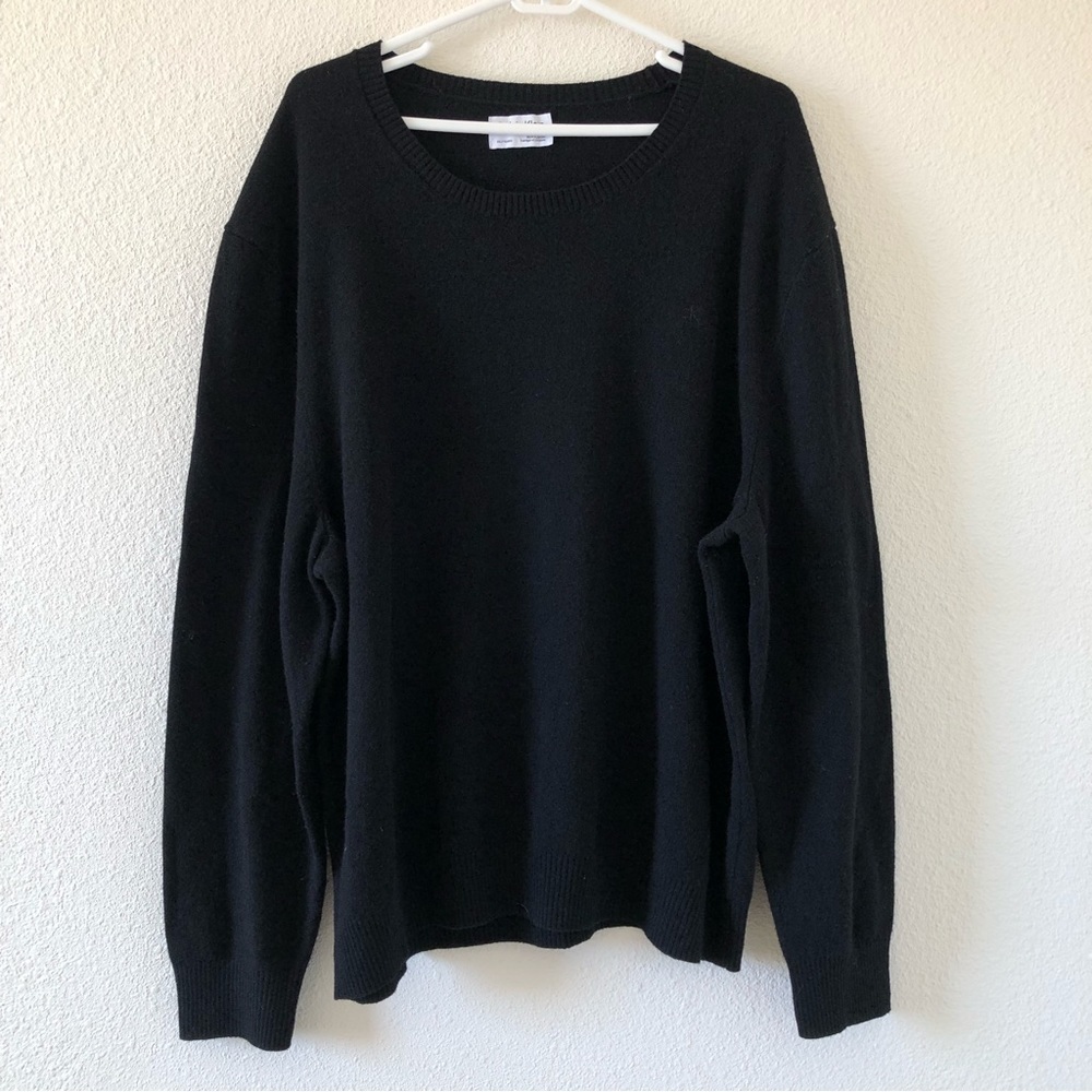 Calvin Klein 100% Wool Embroidered Logo Black Pull Over Sweater Men Size XXL